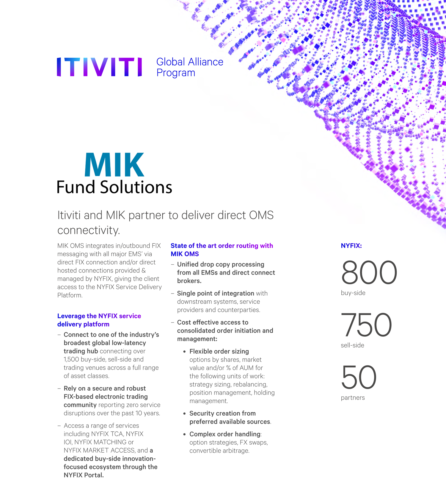 Itiviti and MIK partner to deliver direct OMS connectivity